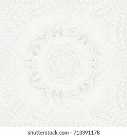 Beautiful background of seamless floral pattern. vector illustration. monochrome white gold color