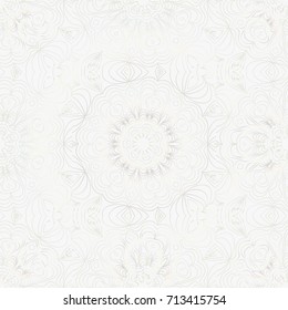 Beautiful background of seamless floral pattern. vector illustration. monochrome white gold color