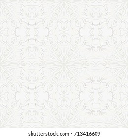 Beautiful background of seamless floral pattern. vector illustration. monochrome white gold color