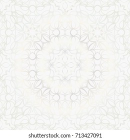 Beautiful background of seamless floral pattern. vector illustration. monochrome white gold color