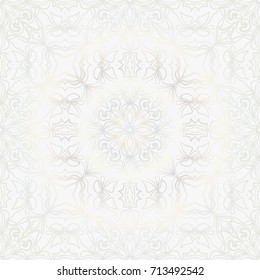 Beautiful background of seamless floral pattern. vector illustration. monochrome white gold color