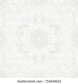 Beautiful background of seamless floral pattern. vector illustration. monochrome white gold color