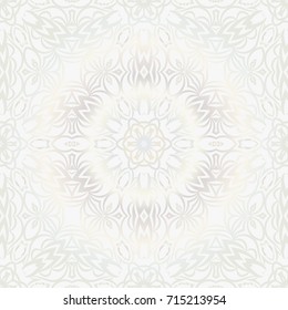 Beautiful background of seamless floral pattern. vector illustration. monochrome white gold color