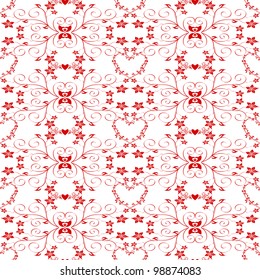 Beautiful background of seamless floral pattern