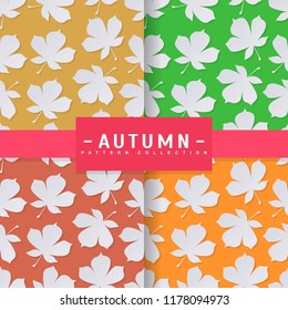 Beautiful background seamless pattern colorful with paper cut 3d leaves life in the game