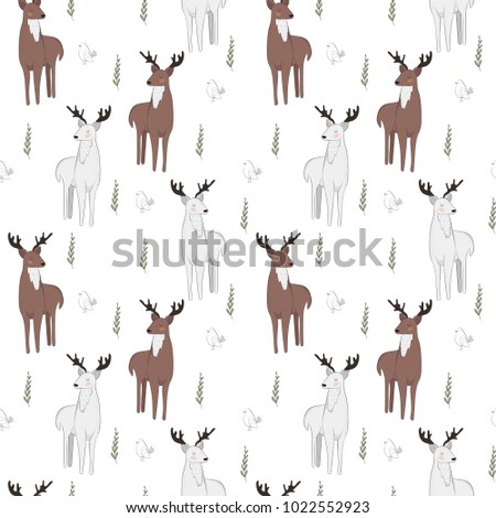 Beautiful Background Snow Deer Production Wallpapers Stock Vector