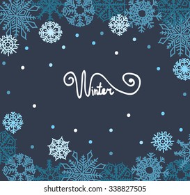 Beautiful background of snowflakes,  for winter design