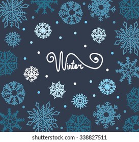 Beautiful background of snowflakes,  for winter design