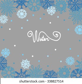 Beautiful background of snowflakes,  for winter design
