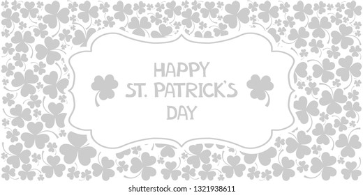 Beautiful background for St. Patrick's Days with place for your text.  St. Patrick's day  horizontal  background with shamrock. 17 March Feast of St. Patrick. Party banner. Vector Illustration