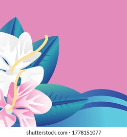 bellas flores de verano de fondo, diseño de ilustración de vector de plantilla