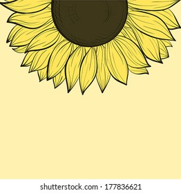 beautiful background with sunflowers. Hand-drawn contour lines and strokes. Perfect for background greeting cards and invitations