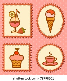 Beautiful background with a sweetness. Vector