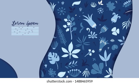 beautiful background template with layered pages and floral pattern