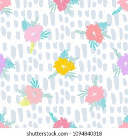 Beautiful Background Texture with Flowers Seamless Pattern 