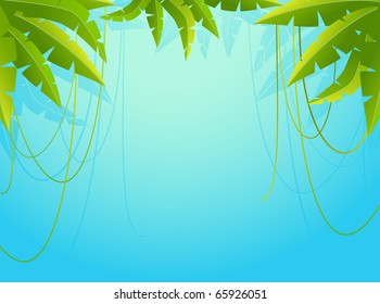 Beautiful background with tropical branches