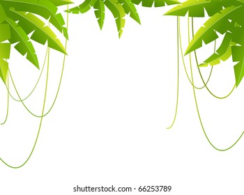 Beautiful background with tropical branches