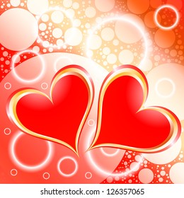 A beautiful background with two hearts