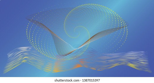 Beautiful background under water. The blue sea and the rays of the sun. Banner in Abstract style. Vector illustration