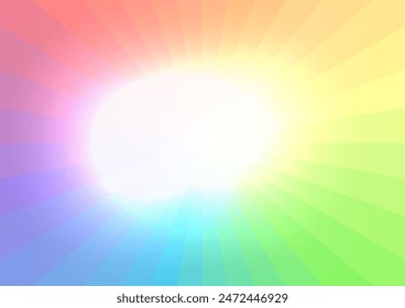 A beautiful background vector illustration with rainbow color gradation and light in the center.