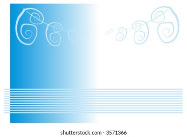 Beautiful background white with blue colors with a branch of a unknown plant