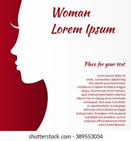 Beautiful Background with Woman Profile. Modern Vector Illustration.