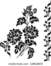 Schöner Hintergrund.Blumen auf schwarzem Hintergrund.