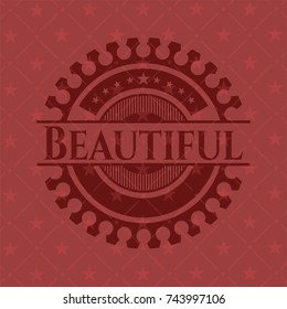 Beautiful badge with red background
