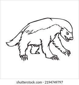 Beautiful Badger Line Art Images,outline Drawing,vector Art And Badger Illustrations Art