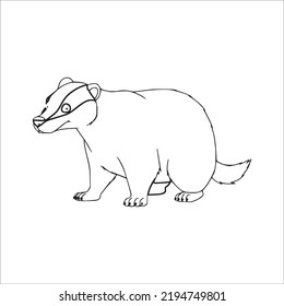 Beautiful Badger Line Art Images,outline Drawing,vector Art And Badger Illustrations Art