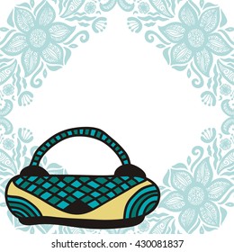 Beautiful bag and floral background