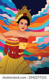 Beautiful Balinese dancer illustration detailed cell shaded style