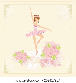 Beautiful ballerina - abstract card 