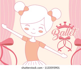 beautiful ballerina ballet character smiling