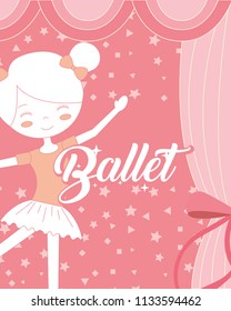 beautiful ballerina ballet character in star background