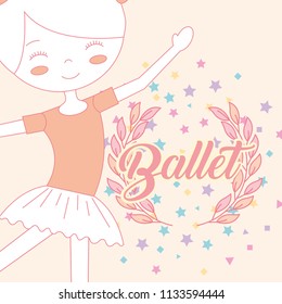 beautiful ballerina ballet stars emblem