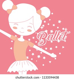 beautiful ballerina dancer ballet pink background