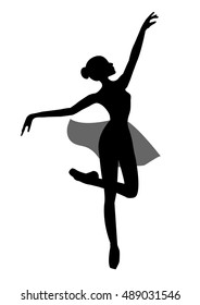 Beautiful ballerina figure on a white background , sketch , vector. Ballet, dance.