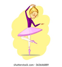 Beautiful ballerina girl dancing