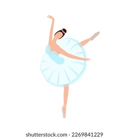 Beautiful ballerina icon isolated on the white background. Vector.
