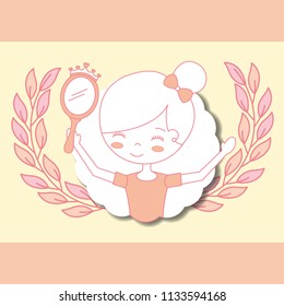 beautiful ballerina with mirror accessory ballet
