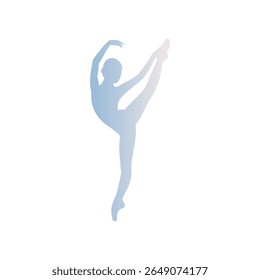Beautiful ballerina pose silhouette gradient color 