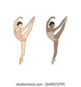 Beautiful ballerina pose vector illustration 