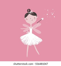 beautiful ballerina vector print