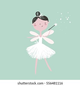 beautiful ballerina vector print