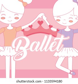 beautiful ballerinas ballet holding hands crown