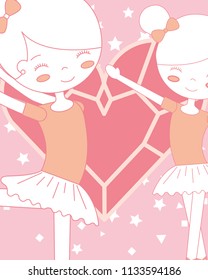beautiful ballerinas ballet holding hands heart