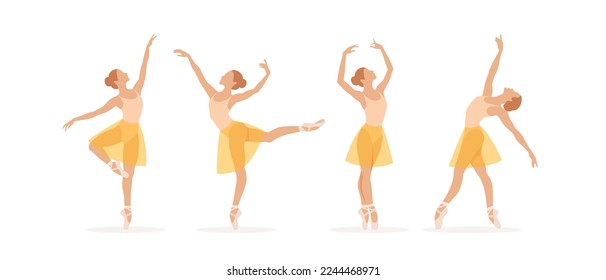 Beautiful ballerinas in different graceful poses.
Woman classic choreography dancer