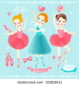 Beautiful Ballerinas Vector Design Illustration