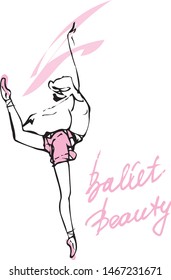 Beautiful ballet dancer on a white background